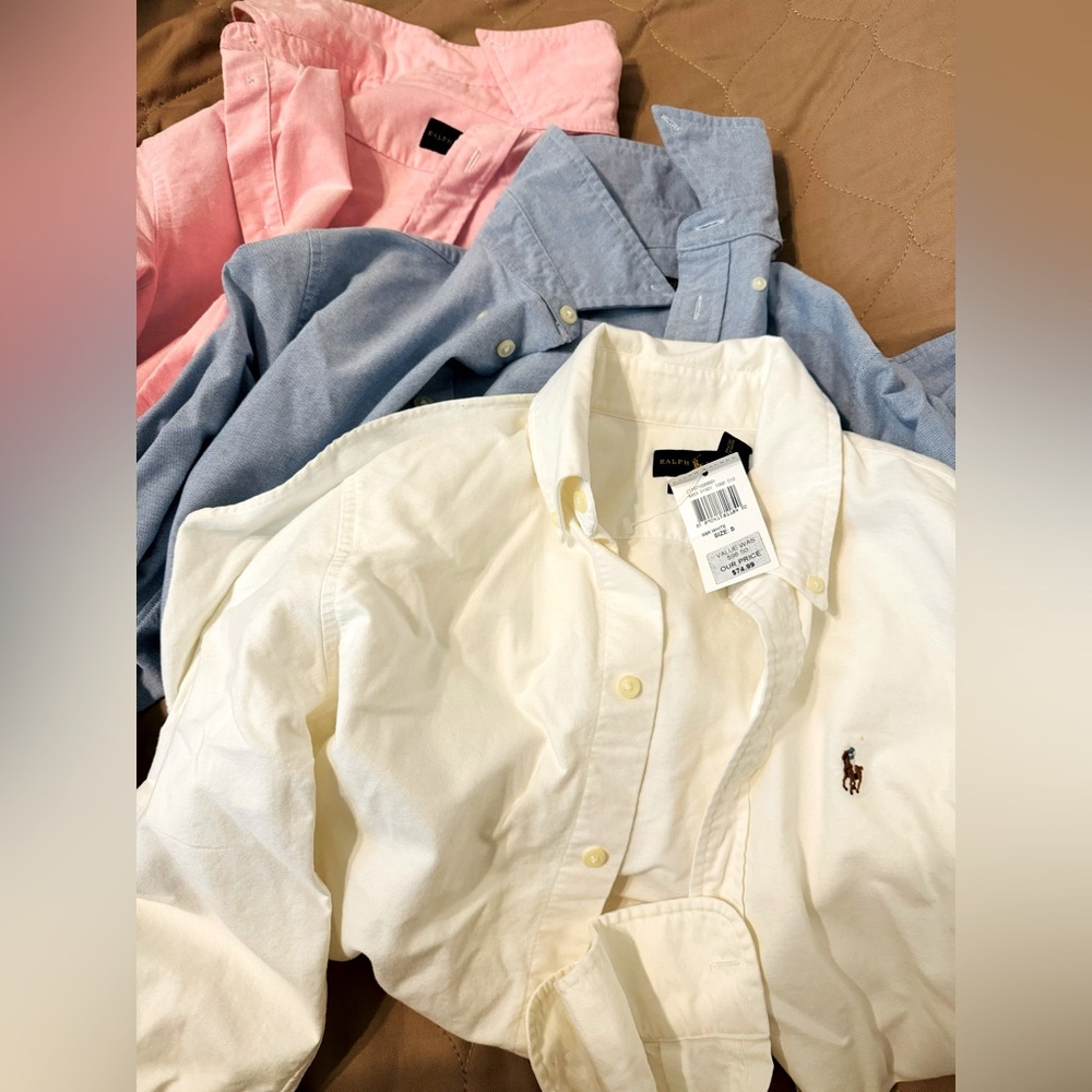 AUTH RALPH LAUREN Custom Fit Long Sleeve Polo Shirt (Womens) S/P